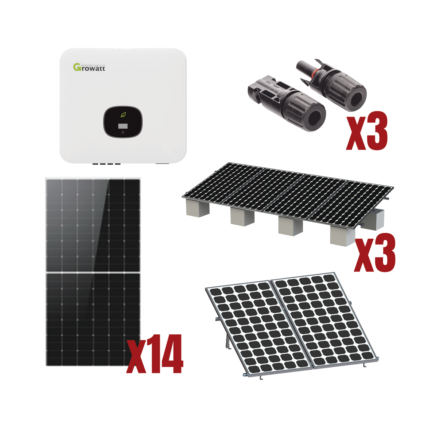 Kit Solar Interconexion  / 8kW  220Vca / Inversor GROWATT / Montaje Incluido