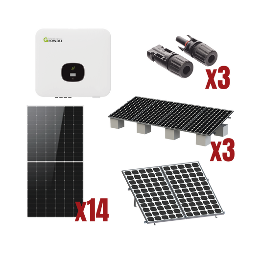 Kit Solar Interconexion  / 8kW  220Vca / Inversor GROWATT / Montaje Incluido