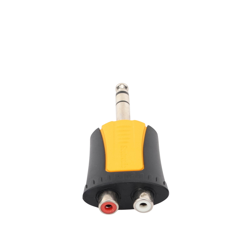 Conector Estéreo |  1/4in - 2 x RCA hembra | Adaptador de Carcasa de Plastico |