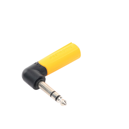 Conector Estéreo | 1/4in - 1/4in | Conector de angulo recto | Adaptador de Carcasa de Plastico