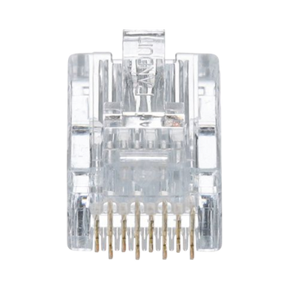 Plug RJ45 Cat5e, Para Cable UTP de Calibres 24-26 AWG, Chapado en Oro de 50 Micras, Paquete de 50 Piezas