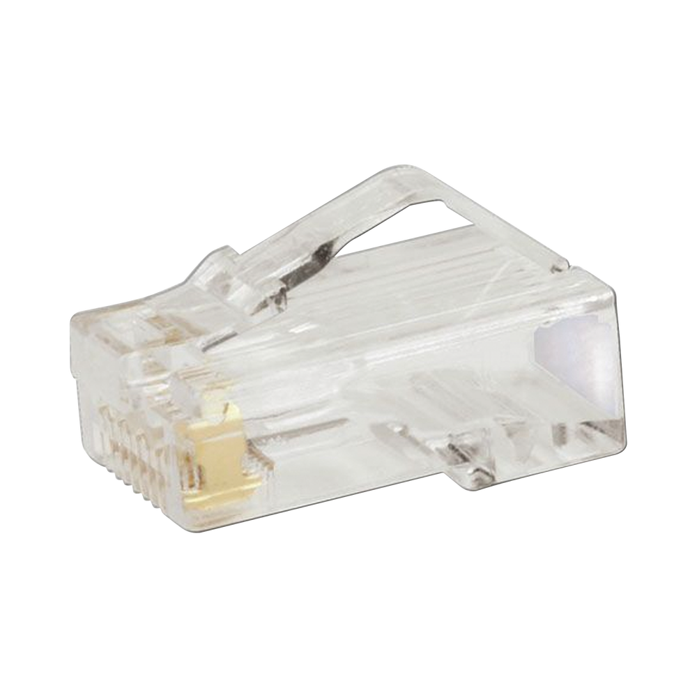 Plug RJ45 Cat5e, Para Cable UTP de Calibres 24-26 AWG, Chapado en Oro de 50 Micras, Paquete de 50 Piezas