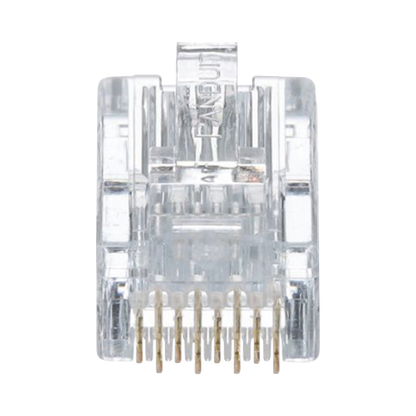 Plug RJ45 Cat5e, Para Cable UTP de Calibres 24-26 AWG, Chapado en Oro de 50 Micras, Paquete de 50 Piezas