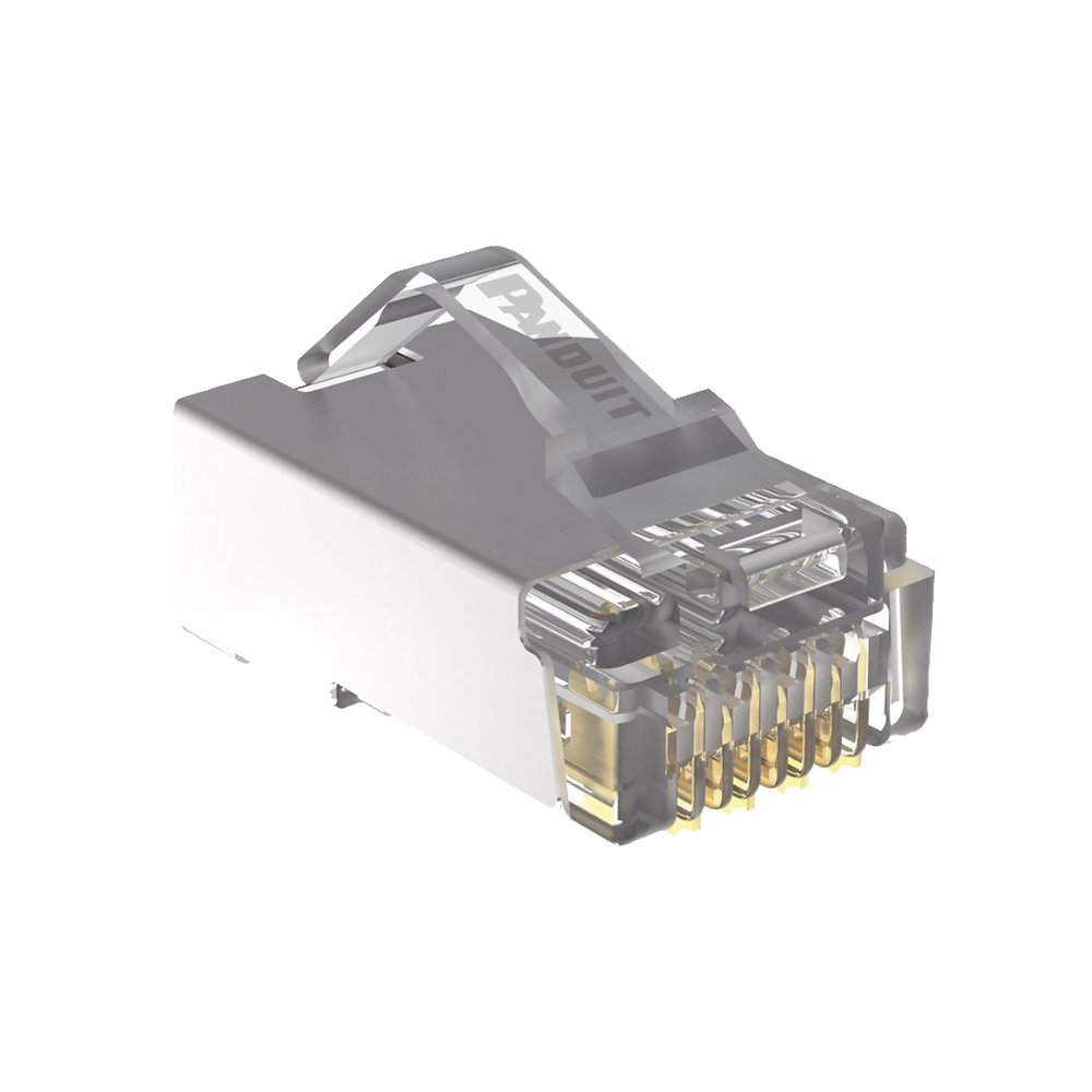 Plug RJ45 Cat5e Blindado, Para Cable UTP de Calibres 24-26 AWG, Chapado en Oro de 50 Micras, Paquete de 100 Piezas