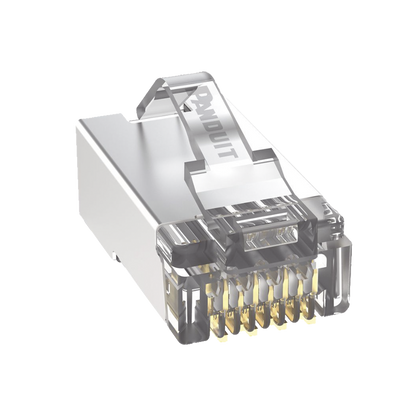Plug RJ45 Cat5e Blindado, Para Cable UTP de Calibres 24-26 AWG, Chapado en Oro de 50 Micras, Paquete de 100 Piezas