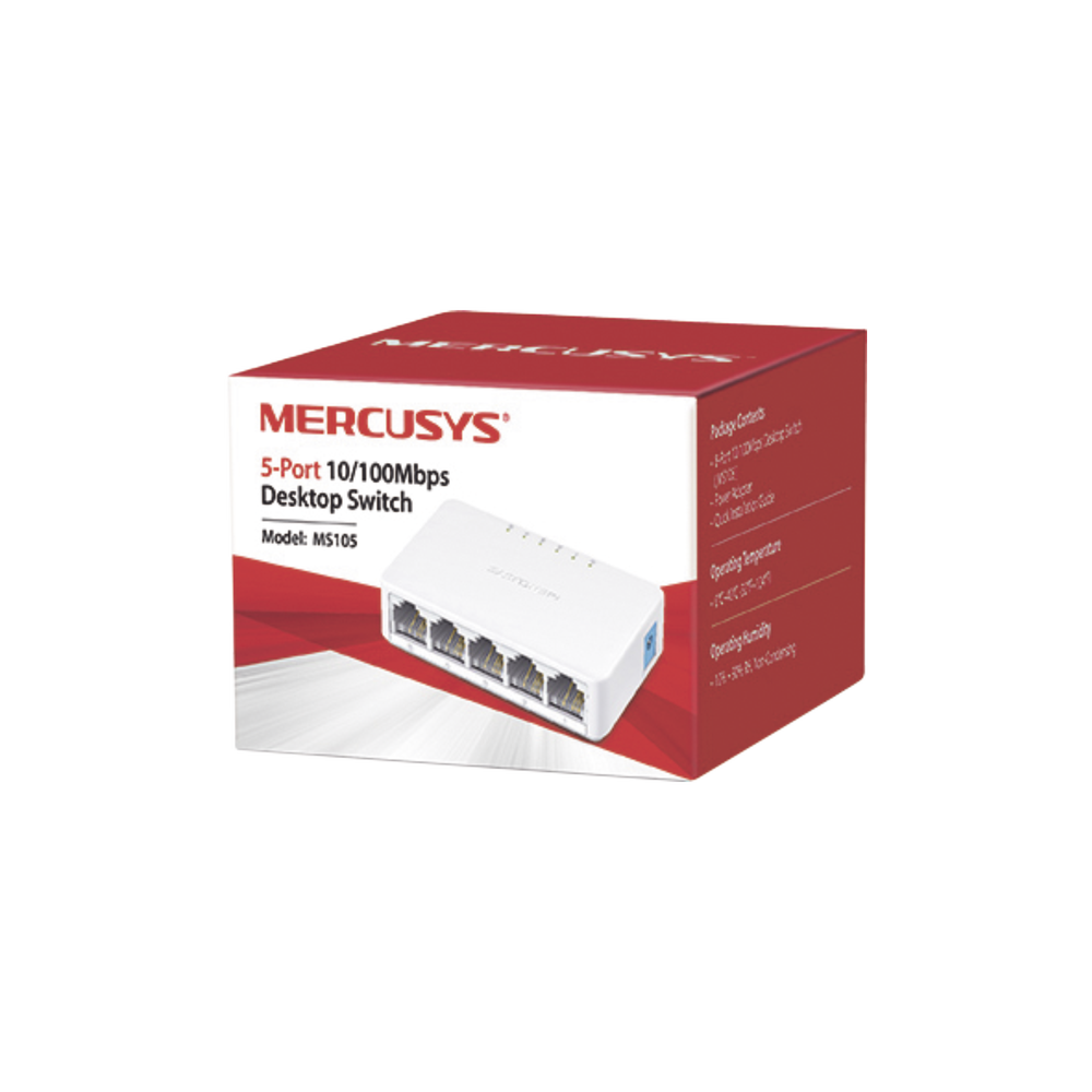 Switch NO Administrable / Para escritorio /  5 puertos 10/100 Mbps / Diseño Compacto / Plug and Play