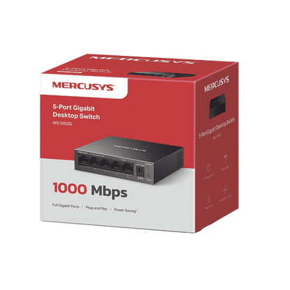 Switch NO Administrable / Para escritorio / Carcasa de metal / 5 puertos 10/100/1000 Mbps / Diseño Compacto / Plug and Play