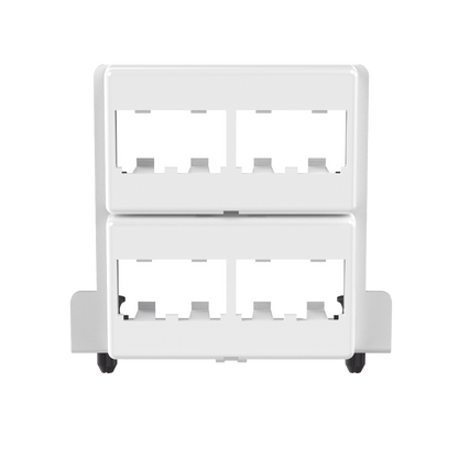 Patch Panel de 8 Puertos Mini-Com, Para Uso con Gabinetes Multipropósito, de Instalación a Presión, Color Blanco