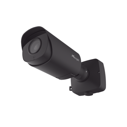 Cámara Bullet Plus de Red 2MP / AI 4X / Enfoque Automático / IR Inteligente / WDR 140dB / Tarjeta MicroSD hasta 256GB / IP67 / IK10 / Análisis de Video AI / Compresión H.265+