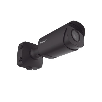Cámara Bullet Plus de Red 2MP / AI 4X / Enfoque Automático / IR Inteligente / WDR 140dB / Tarjeta MicroSD hasta 256GB / IP67 / IK10 / Análisis de Video AI / Compresión H.265+