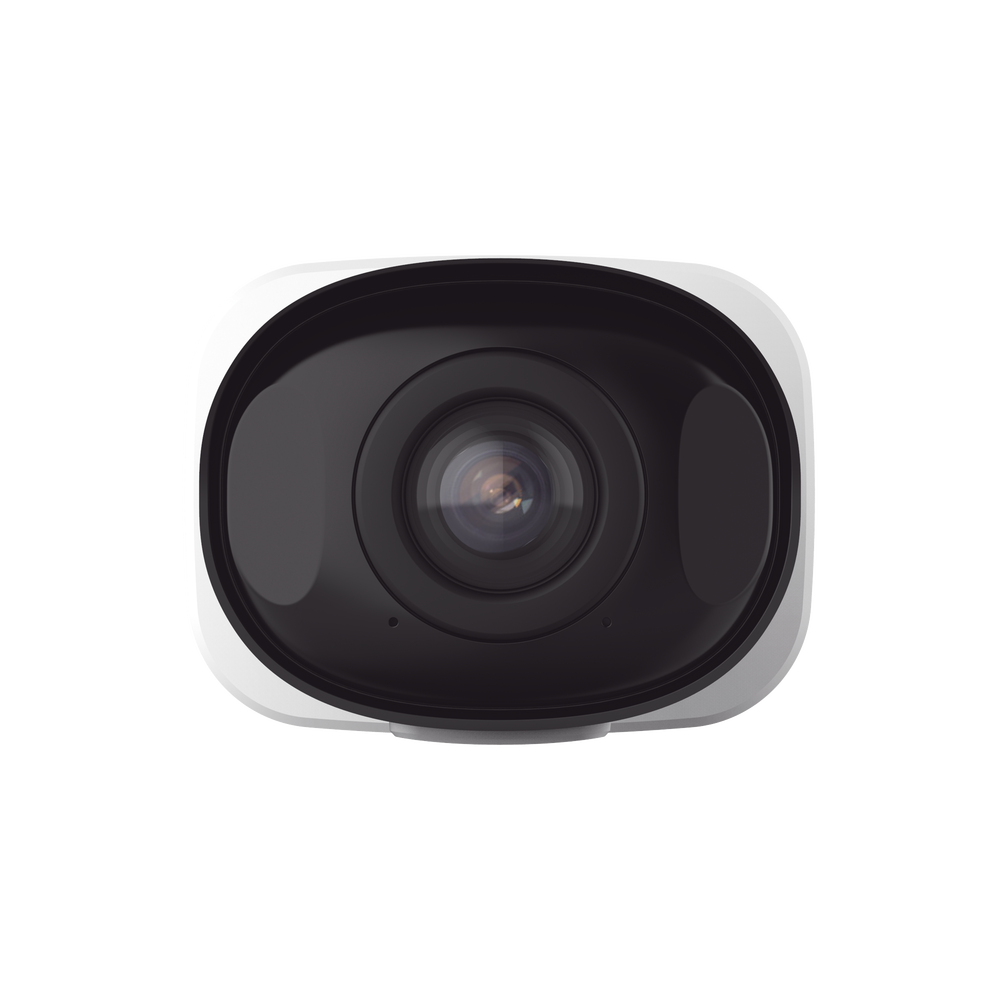 Cámara Bullet de Red Mini Panorámica 180° AI / 4K / Super WDR 120dB / Micrófono Integrado / IP67-IK10 / Soporte PoE / Almacenamiento 1TB / Analítica IA VCA 8 Modos