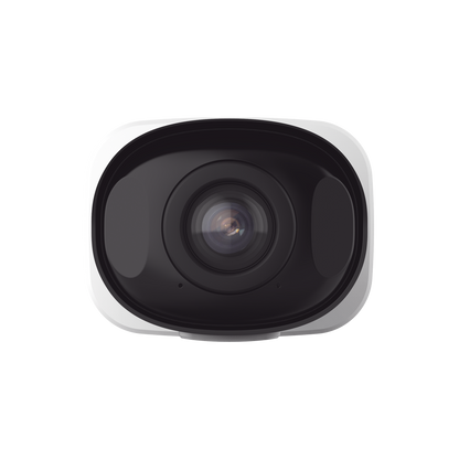 Cámara Bullet de Red Mini Panorámica 180° AI / 4K / Super WDR 120dB / Micrófono Integrado / IP67-IK10 / Soporte PoE / Almacenamiento 1TB / Analítica IA VCA 8 Modos