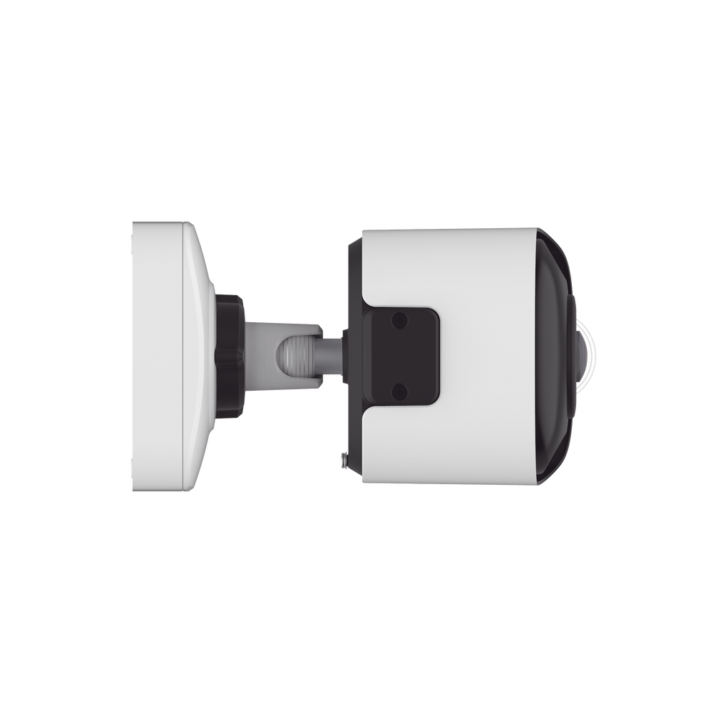 Cámara Bullet de Red Mini Panorámica 180° AI / 4K / Super WDR 120dB / Micrófono Integrado / IP67-IK10 / Soporte PoE / Almacenamiento 1TB / Analítica IA VCA 8 Modos