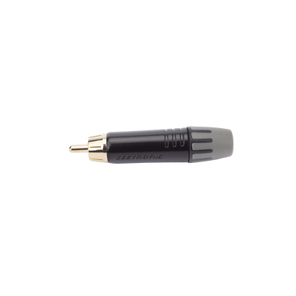 Conector Macho RCA | Carcasa Enchapada en Negro | Contacto Enchapado en Oro | Cable OD 3.5-6.5mm