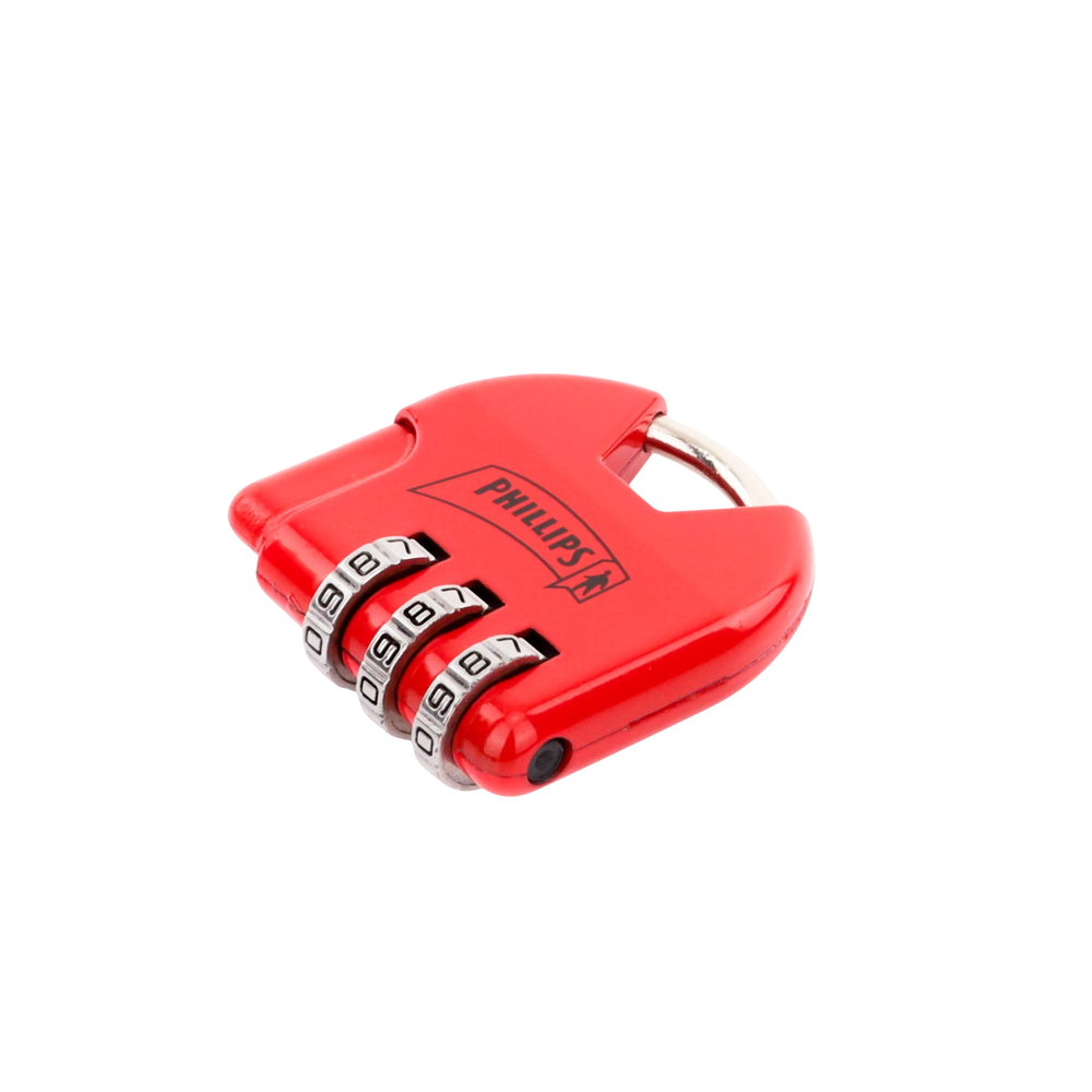 Candado de Combinación Ajustable / No Requiere Llave / Color Rojo.