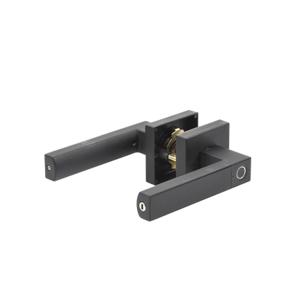 Manija Castelli Biométrica/ Acabado Negro / 30 usuarios/Para Puerta Izq o Derecha de 60-70mm