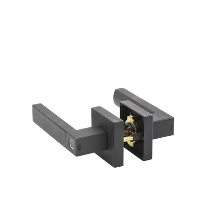 Manija Castelli Biométrica/ Acabado Negro / 30 usuarios/Para Puerta Izq o Derecha de 60-70mm
