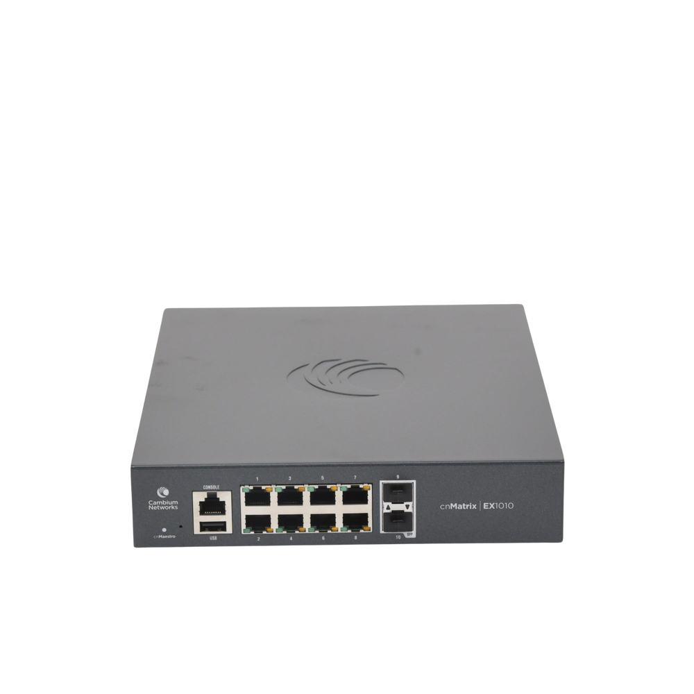 Switch PoE cnMatrix Ex1010-P / 8 Puertos Gigabit PoE 802.3af/at + 2 SFP / Capa 2 / Gestión en la Nube Gratuito