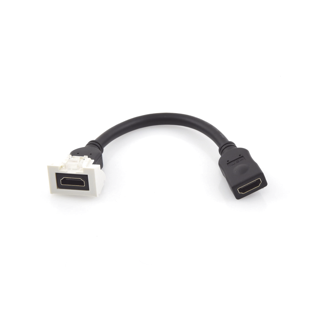 Adaptador HDMI con Pigtail Hembra-Hembra, Para V�deo 720, 1080p, 4K UHD Compatible con Faceplates MAX Siemon de 2 Salidas, Color Blanco
