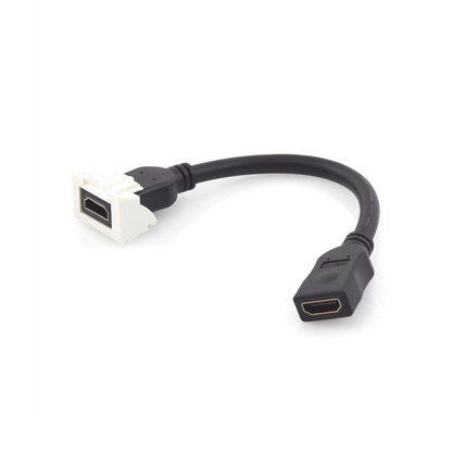 Adaptador HDMI con Pigtail Hembra-Hembra, Para V�deo 720, 1080p, 4K UHD Compatible con Faceplates MAX Siemon de 2 Salidas, Color Blanco