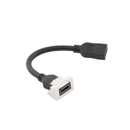 Adaptador HDMI con Pigtail Hembra-Hembra, Para V�deo 720, 1080p, 4K UHD Compatible con Faceplates MAX Siemon de 2 Salidas, Color Blanco