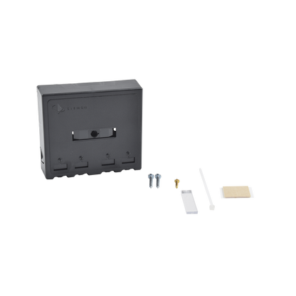 Caja de Montaje Superficial, Acepta 4 Módulos MAX, Con Puerta Protectora, Color Negro