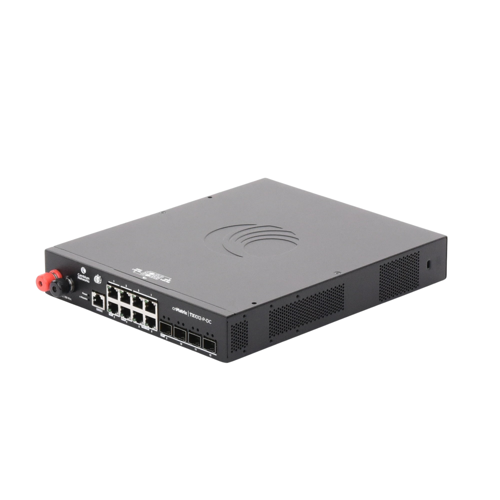 Switch cnMatrix WISP TX1012-DC-P de 8 puertos PoE y 4 SFP+, 170 W PoE Budget, Capa 2, gestión gratuita desde la nube, para corriente directa
