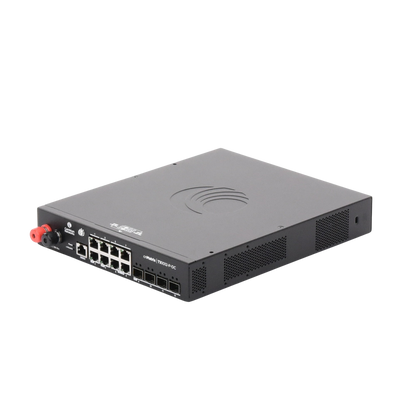 Switch cnMatrix WISP TX1012-DC-P de 8 puertos PoE y 4 SFP+, 170 W PoE Budget, Capa 2, gestión gratuita desde la nube, para corriente directa