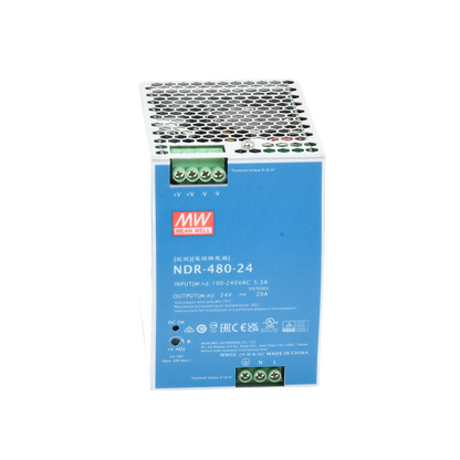 Fuente de Poder Industrial de 480W, salida 24 Vcc, para montaje en Riel Din
