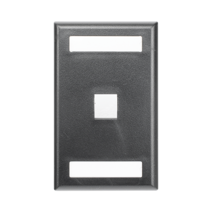 Placa de Pared Vertical, Salida Para 1 Puerto Keystone, Con Espacios Para Etiquetas, Color Negro