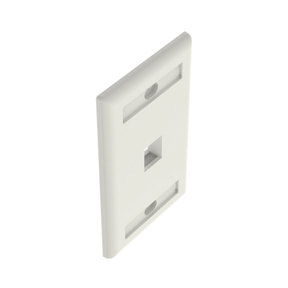 Placa de Pared Vertical, Salida Para 1 Puerto Keystone, Con Espacios Para Etiquetas, Color Blanco Mate