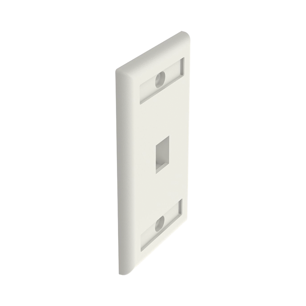Placa de Pared Vertical, Salida Para 1 Puerto Keystone, Con Espacios Para Etiquetas, Color Blanco Mate