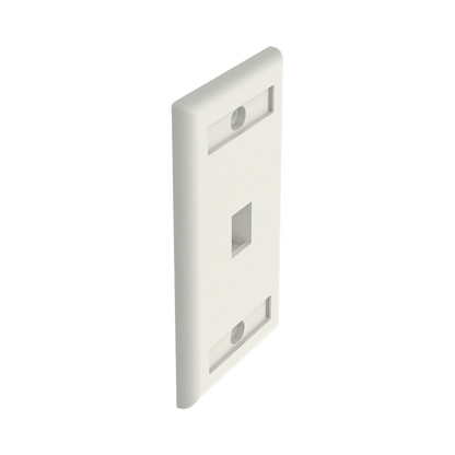 Placa de Pared Vertical, Salida Para 1 Puerto Keystone, Con Espacios Para Etiquetas, Color Blanco Mate