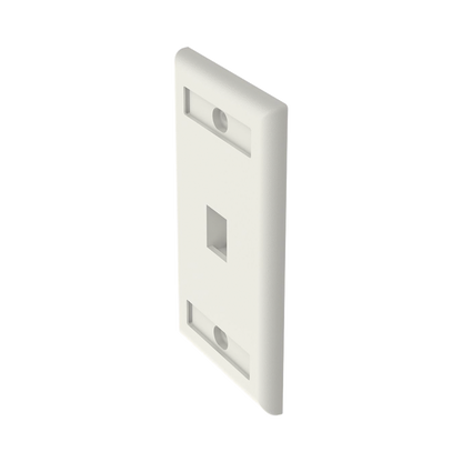 Placa de Pared Vertical, Salida Para 1 Puerto Keystone, Con Espacios Para Etiquetas, Color Blanco Mate