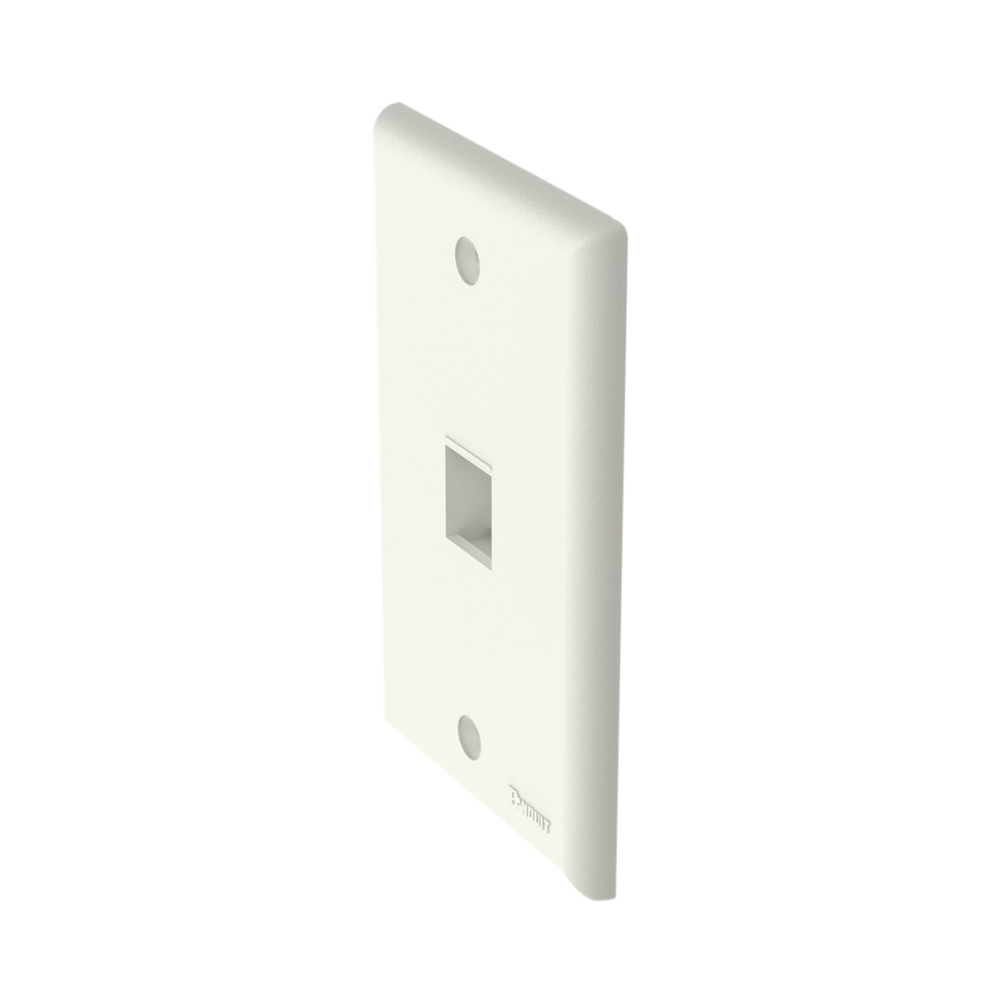 Placa de Pared Vertical, Salida Para 1 Puerto Keystone, Color Blanco Mate