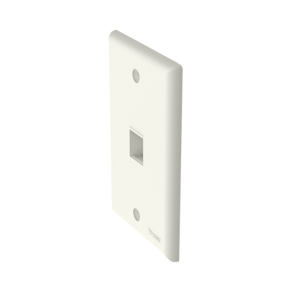 Placa de Pared Vertical, Salida Para 1 Puerto Keystone, Color Blanco Mate