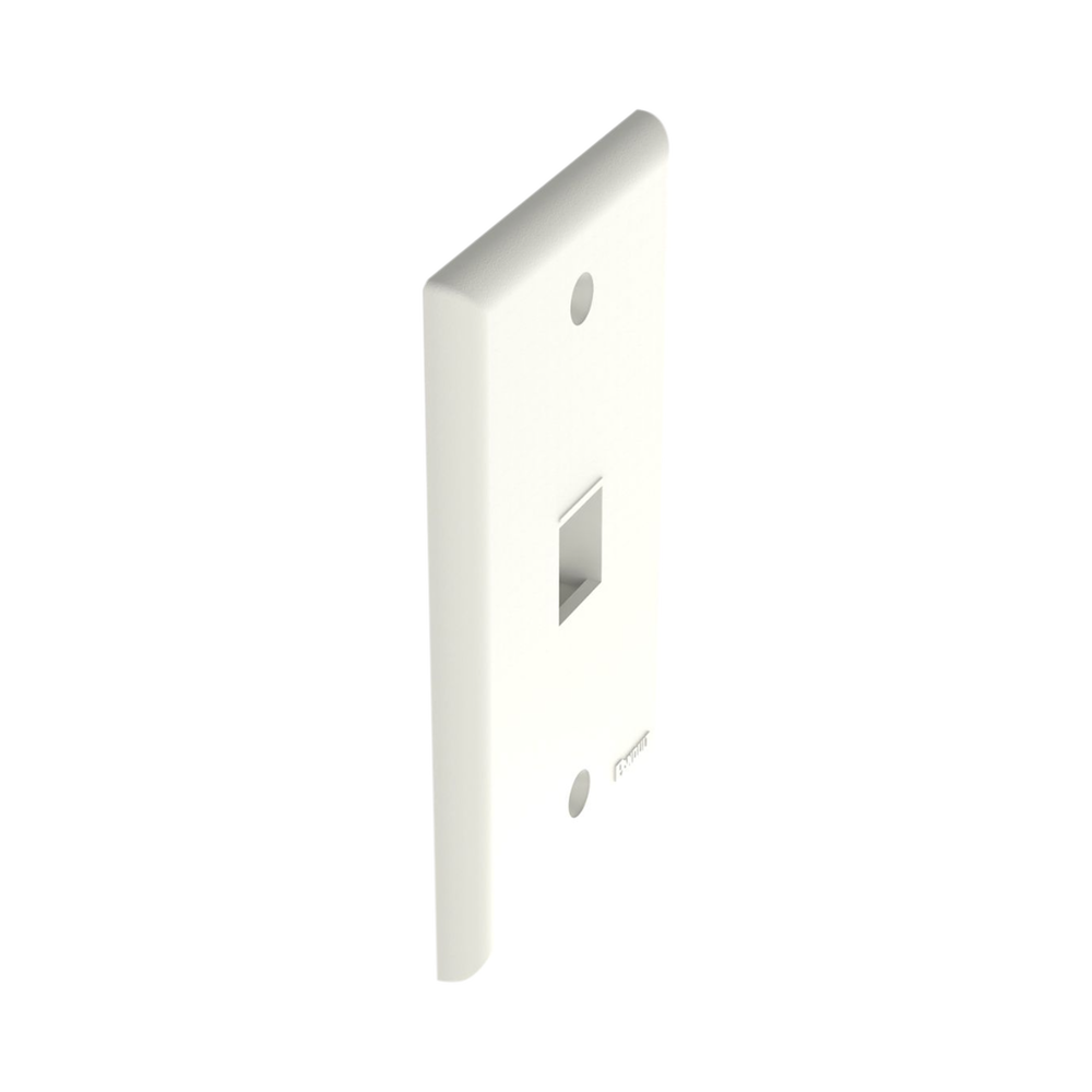 Placa de Pared Vertical, Salida Para 1 Puerto Keystone, Color Blanco Mate