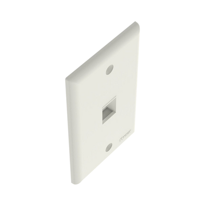 Placa de Pared Vertical, Salida Para 1 Puerto Keystone, Color Blanco Mate