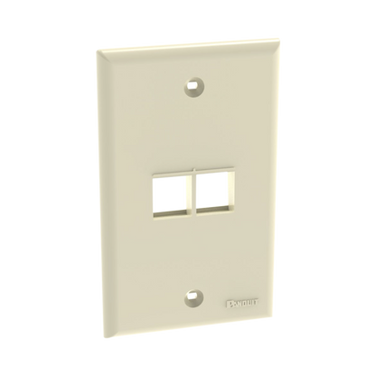 Placa de Pared Vertical, Salida Para 2 Puertos Keystone, Color Marfil