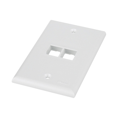 Placa de Pared Vertical, Salida Para 2 Puertos Keystone, Color Blanco