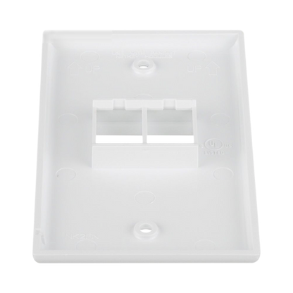 Placa de Pared Vertical, Salida Para 2 Puertos Keystone, Color Blanco