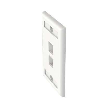 Placa de Pared Vertical, Salida Para 2 Puertos Keystone, Con Espacios Para Etiquetas, Color Blanco