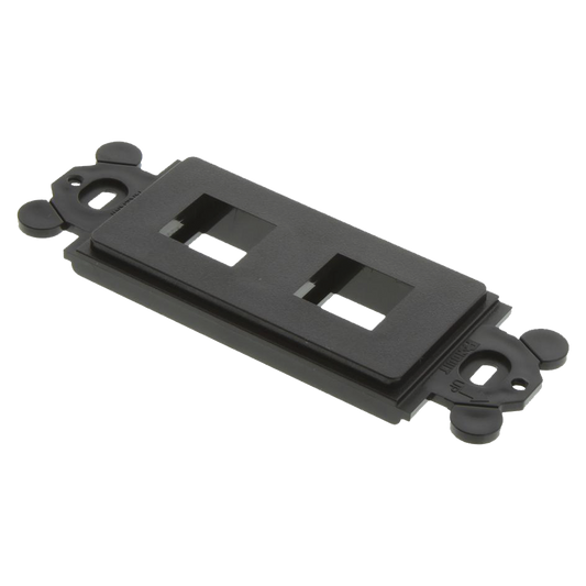 Marco de Módulo Dúplex, Para Placas Frontales Estándar GFCI, Acepta 2 Módulos Keystone, Color Negro