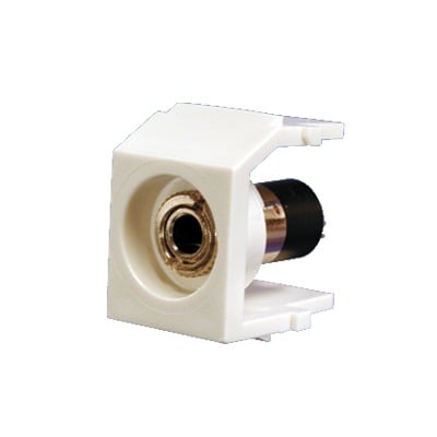 M�dulo Acoplador Est�reo de 3.5mm (1/8), Tipo Keystone, Para Soldar, Color Blanco Mate