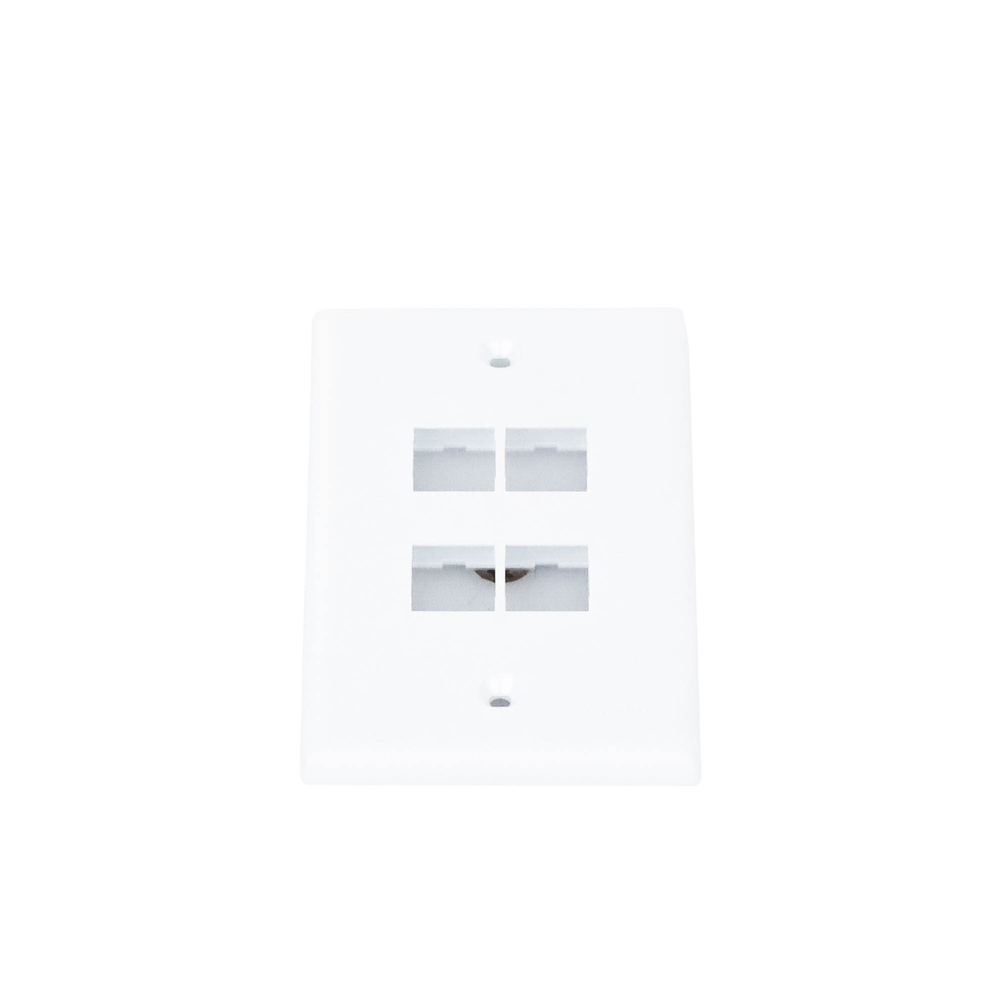 Placa de Pared Vertical, Salida Para 4 Puertos Keystone, Color Blanco