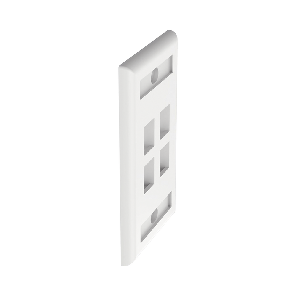 Placa de Pared Vertical, Salida Para 4 Puertos Keystone, Con Espacios Para Etiquetas, Color Blanco