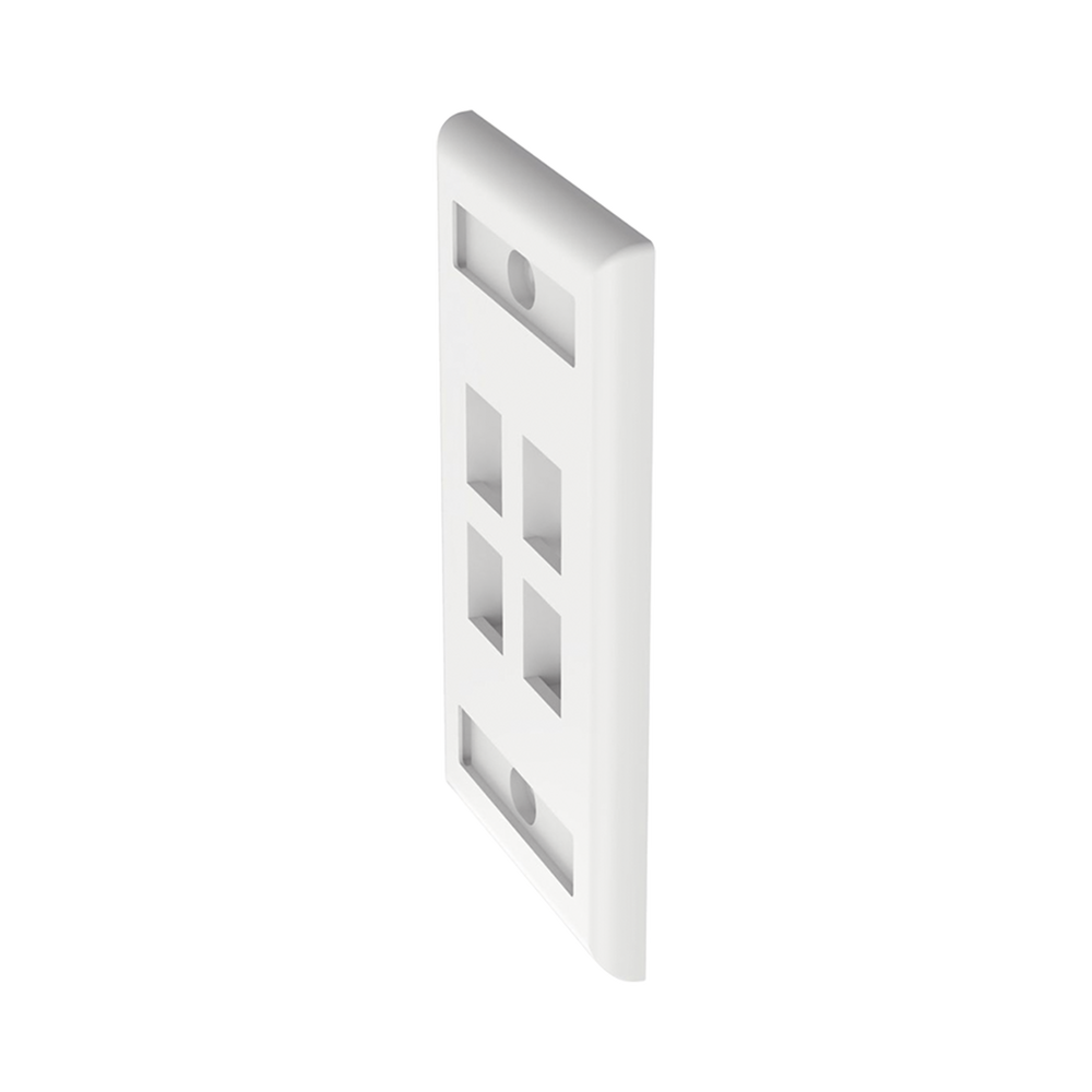 Placa de Pared Vertical, Salida Para 4 Puertos Keystone, Con Espacios Para Etiquetas, Color Blanco