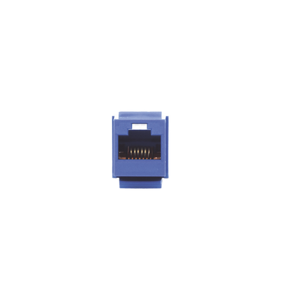 Conector Jack Estilo Leadframe, Tipo Keystone, Categoría 5e, de 8 Posiciones y 8 Cables, Color Azul