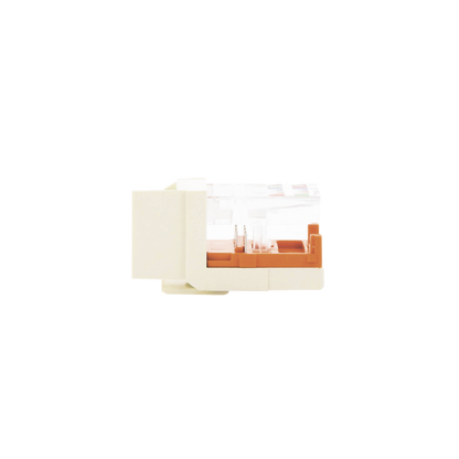 Conector Jack Estilo Leadframe, Tipo Keystone, Categoría 5e, de 8 Posiciones y 8 Cables, Color Blanco Mate