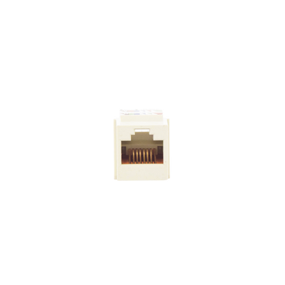 Conector Jack Estilo Leadframe, Tipo Keystone, Categoría 5e, de 8 Posiciones y 8 Cables, Color Blanco Mate